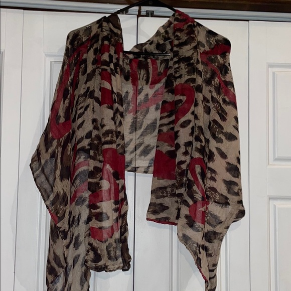 Leopard Print Skirt with Red Accents - Picture 2 of 2